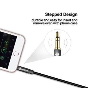 Aux Cable Extension Cord 3.5mm Male to Male Stereo Audio Adapter Headphone 3-Pole Jack Gold Plated for Phone, Tablet, Car/ Home Stereo and More 3ft (Black)