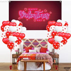 Red and White Valentines Day Balloons Latex - Pack of 40 | Heart Shaped Balloons for Valentines Day Decorations | Red Heart Balloons for Romantic Decorations Special Night | Valentines Decorations