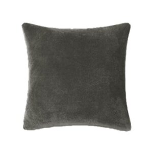 DreamHome 18" X 18" Super Soft Plush Fleece Square Pillow Cover/Sham - Dark Grey