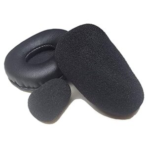 ear pad, foam mic cushions replacement kit- 3pcs bundle - compatible with blueparrott b350-xt, jabra biz 1500, cyber acoustics ac-204 and logitech h110 headsets by global teck