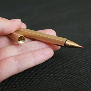 EKLOEN Six-Edge Solid Brass Pen, EDC Pocket Pen Signature Pen Pocket Pen