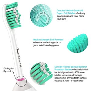 Toptheway Replacement Brush Heads Compatible with Sonicare E-Series Essence Xtreme Elite Advance and CleanCare Screw-On Toothbrush Handles HX7022/66, 6 Pack