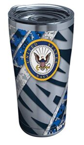 tervis triple walled navy insulated tumbler cup keeps drinks cold & hot, 20oz - stainless steel, digi camo