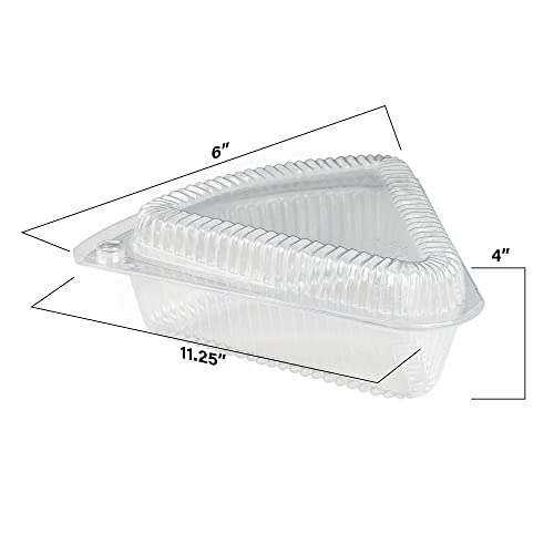 MT Products Hinged Medium Shallow Plastic Pie/Cheesecake/Cake Slice Container for 9 inch Pies Pack of 20