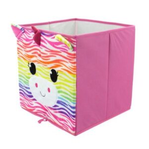 mainstays collapsible storage bin, rainbow unicorn