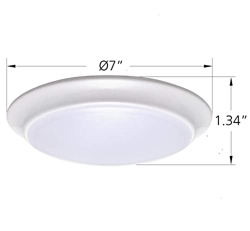 LIT-PaTH LED Flush Mount Ceiling Lighting Fixture, Dimmable 7 Inch 11.5W 900 Lumen, Aluminum Housing Plus PC Cover, ETL Qualified, 3000K, 1-Pack