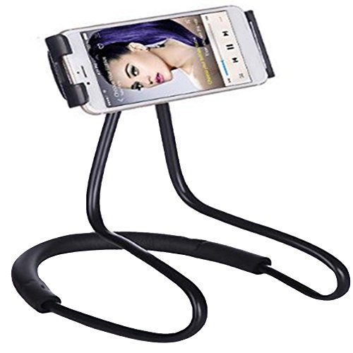 Flexible Cellphone Holder,Hanging on Neck Universal Mobile Phone Stand Lounger's Bracket For Mobile Phone Tablet PC Desktop(Pink)