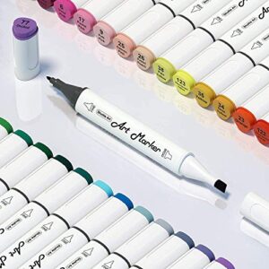 121 Colors Dual Tip Alcohol Based Art Markers,120 Colors plus 1 Blender Permanent Marker 1 Marker Pad with Case Perfect for Kids Adult Coloring Books Sketching Card Making…