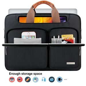 Lacdo 360° Protective Laptop Shoulder Bag Sleeve Case for 13 inch New MacBook Air M2 A2681 M1 A2337 A2179 A1932 | 13" New MacBook Pro M2 M1 A2338 A2251 A2289 A2159 | Surface Book 3 2 Computer, Black