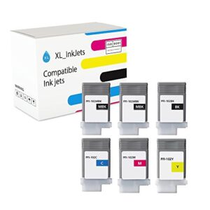 xl-ink compatible for canon pfi-102 / pfi102 6-pack (2x matt black, black, cyan, magenta, yellow)