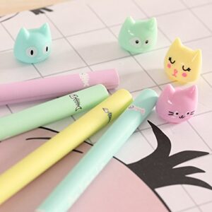 Newaey Cute Kawaii Funny Cartoon Cat Lot Novelty pens Stationery Gel Ink Pen new funny School Stationery Office Supplies (10 PCS)