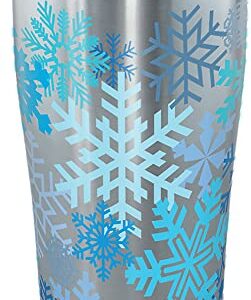 Tervis Snowflakes Stainless Steel Tumbler with Clear Lid 20oz, Silver