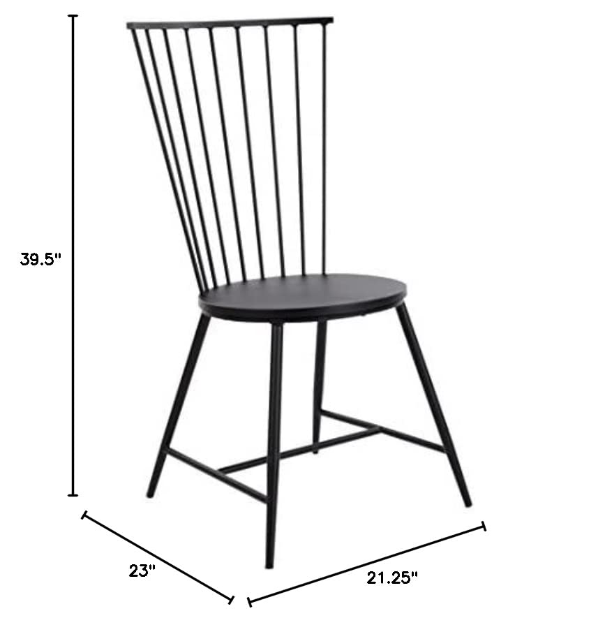 OSP Home Furnishings Bryce 26" Dining Chair, Alloy Steel, Black