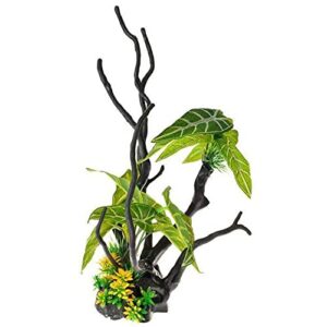 penn-plax aqua-plant driftwood aquarium decoration ornament (large green leaf)