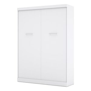 pemberly row newton easy-lift dual piston queen size murphy wall bed in white