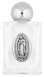 venerare glass holy water bottle (our lady of guadalupe)