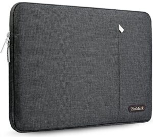 zinmark laptop sleeve 13 inch compatible 2019 2018 macbook air 13 inch retina a1932, 13 inch macbook pro a2159 a1989 a1706 a1708 | xps 13, water-resistant polyester notebook case,dark gray
