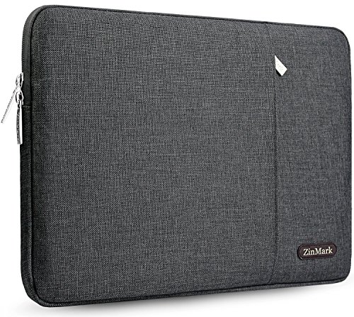 ZinMark Laptop Sleeve 13 Inch Compatible 2019 2018 MacBook Air 13 Inch Retina A1932, 13 Inch MacBook Pro A2159 A1989 A1706 A1708 | XPS 13, Water-Resistant Polyester Notebook Case,Dark Gray