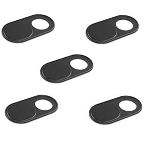Foretra - Ultra Thin Metal Webcam Cover Privacy Slide for Your Laptop Tablet Avoid Camera Hacking and Protect Your Privacy 5-Pack (Black)
