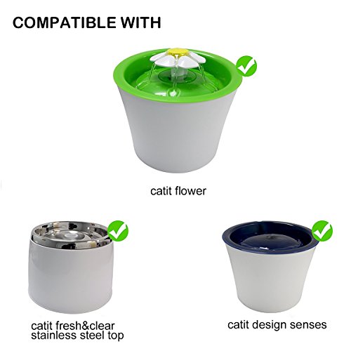 JIAN YA NA [6 Pack Premium Cotton Activated Carbon Replacement Pet Fountain Filters for Catit Design Senses Fountain/Catit Flower Fountain/Catit Senses 2.0