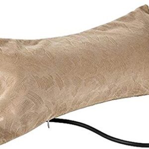 CTHOPER Air Inflatable Pillow Portable Lumbar Support Backrest Cushions with Pump for Home, Office, Travel and Car (Khaki)