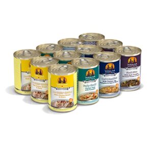 weruva classic dog food, variety pack, baron's batch, wet dog food, 14oz cans (pack of 12), multi