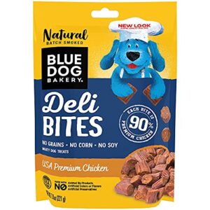 blue dog bakery, natural dog treats, chicken bites, usa chicken, grain free, 7.8-ounce pouch, (pack of 1)