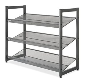 whitmor steel mesh 3-tier shoe rack, gunmetal gray