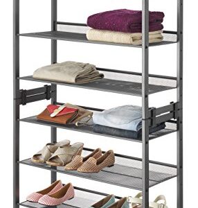 Whitmor Steel Mesh 3-Tier Shoe Rack, Gunmetal Gray