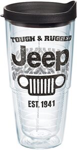 tervis jeep made in usa double walled insulated tumbler travel cup keeps drinks cold & hot, 24oz, tough and rugged