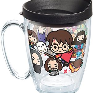 Tervis Harry Potter - Group Charms Tumbler with Wrap and Black Lid 16oz Mug, Clear