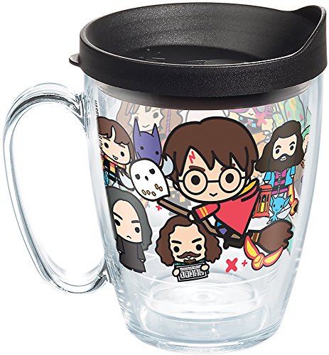 Tervis Harry Potter - Group Charms Tumbler with Wrap and Black Lid 16oz Mug, Clear