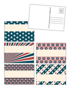 100 pack of blank postcards. each post card in this patriotic, bulk set is 4 x 6, usps compliant (mailable), and usa made. mail to voters to get votes. flip side is plain white and unused. (variety)