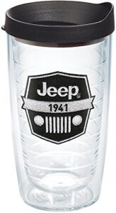 tervis jeep made in usa double walled insulated tumbler travel cup keeps drinks cold & hot, 16oz, logo