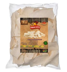 cowdog chews natural rawhide chips – premium long-lasting dog treats with thick cut beef hides (5 lb)