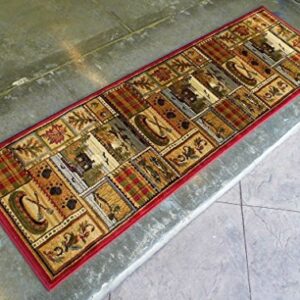 CR Wildlife Nature Cabin Lodge Scene Duck Boat Fish Area Rug (2 Feet 2 Inch X 7 Feet 2 Inch Runner)