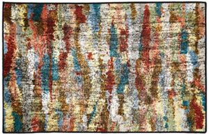 brumlow mills rustic abstract bohemian contemporary colorful print pattern area rug for living room decor, dining, kitchen , bedroom or entryway, 30" x 46", earthtones