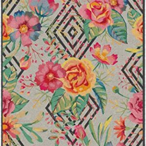 Brumlow Mills Flower Power Geometric Floral Area Rug for Living Room, Bedroom Mat, Kitchen or Entryway Rug, 2'6" x 3'10", Multicolor