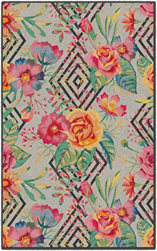 Brumlow Mills Flower Power Geometric Floral Area Rug for Living Room, Bedroom Mat, Kitchen or Entryway Rug, 2'6" x 3'10", Multicolor