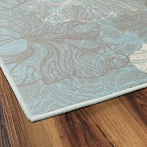 Brumlow Mills Grace Contemporary Modern Floral Blue Area Rug for Bedroom Carpet, Living Room Decor, Dining, Kitchen or Entryway Rug, 3'4" x 5'