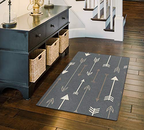 Brumlow Mills Bohemian Arrows Decorative Archery Gray Area Rug for Living Room Decor, Bedroom Carpet, Dining, Kitchen Rugs or Front Door Mat, 2'6" x 3'10"