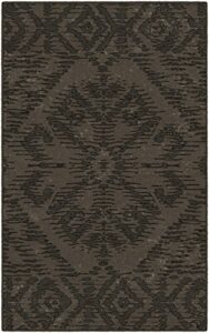 brumlow mills telluride distressed home indoor area rug in tribal print pattern for living room decor, dining carpet, bedroom mat, kitchen or entryway rug, 3'4" x 5', brown