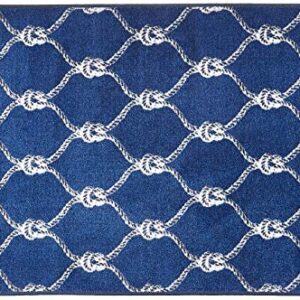 Brumlow Mills Nautical Rope Ocean Trellis Knot Area Rug for Beachy Home Décor, Living Room Carpet, Kitchen Mat or Entryway Rug, 2'6" x 3'10", Blue