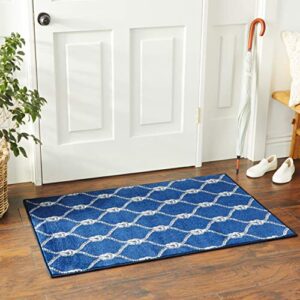 Brumlow Mills Nautical Rope Ocean Trellis Knot Area Rug for Beachy Home Décor, Living Room Carpet, Kitchen Mat or Entryway Rug, 2'6" x 3'10", Blue