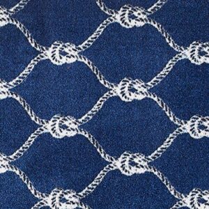 Brumlow Mills Nautical Rope Ocean Trellis Knot Area Rug for Beachy Home Décor, Living Room Carpet, Kitchen Mat or Entryway Rug, 2'6" x 3'10", Blue