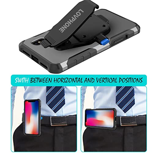 Phone Belt Clip,LOVPHONE Universal Holder with Quick Mount,Easy On/Off for iPhone 14,14 Pro,14 Max,14 Pro Max,13,13 Pro,13 Pro Max,12,12 Pro,12 Pro Max,11,11 Pro,11 Pro Max,X,XS,XR,XS Max,7/8,7/8 Plus