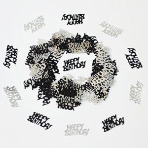 niuzaiz letter happy birthday 50g 1000 pieces confetti party favors (black silver mixed)