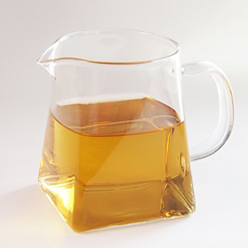 12 oz Pitcher Glass Tea Pitcher Small Glass Pitcher High Temperature Resistant Clear Glass Tea Cup Chinese Kungfu Teaset 350ml Fair Cups with Handle Cha Hai Gong Dao Bei Gongfu Teaware Drinkware