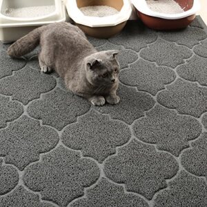 Cat Litter Mat, XL Super Size, Phthalate Free, Easy to Clean, 46x35 Inches, Durable, Soft on Paws, Large Litter Mat.