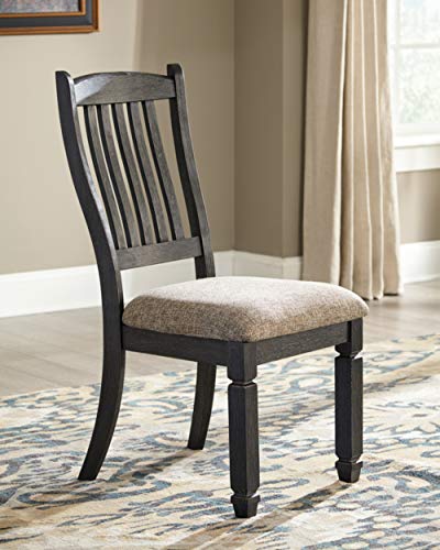 Signature Design by Ashley Tyler Creek Dining Room Upholstered Chair, 2 Count, Antique Black